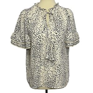 Max Studio Tiered Short Sleeve Blouse